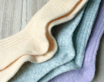 3 Pairs Pastel Wool Socks | Wool blend soft warm socks