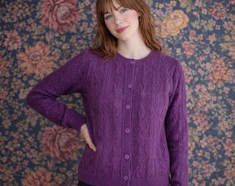 FLASH Sale 100% Merino Wool Cable Knit Cardigan