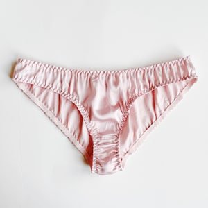 3er-Set Damenhöschen aus 100% Maulbeerseide | Unterhose aus Satinseide | seide Bikinihöschen | schwarz, rosa, beige, weiße Seidenhöschen