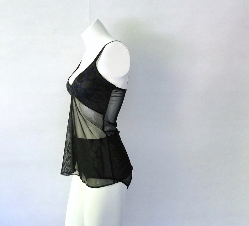 womens sheer camisole and panties made to order mesh lingerie set
