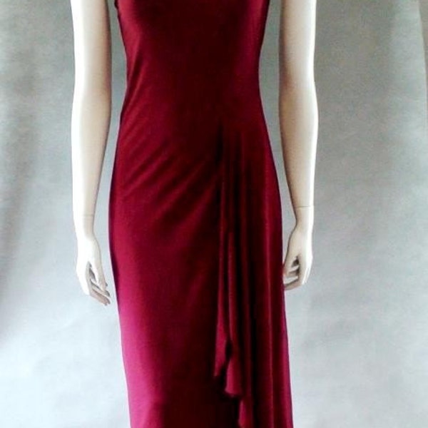The Dress - organic cotton\/bamboo or soy jersey pleated one shoulder evening gown  in many color options