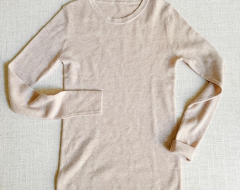 Merino Wool Knit Top: Women's Fitted Long Sleeve Sweater