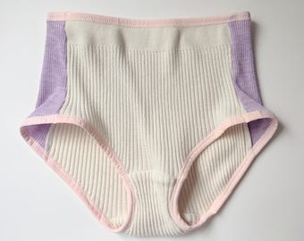 High Waist Merino Wool French Brief, Women's Wool Underwear, Full Coverage Panties, Size Large, Handmade in Canada