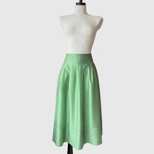 Silk Midi Skirt with Pockets |  Long Pleated silk skirt | Fleur d&#39;Eve by Econica