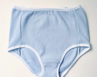 Merino Wool French Brief, Women's Wool Underwear, Full Coverage Panties, Size Large, Handmade in Canada