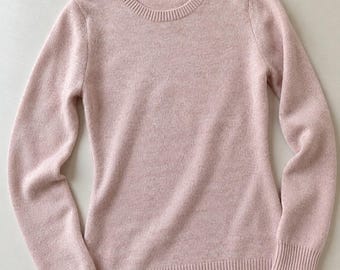 Merino Wool Top Women, 100% Wool Crew Neck Sweater, Lightweight Knit Shirt, Soft Long Sleeve Pullover, Natural Wool Basic