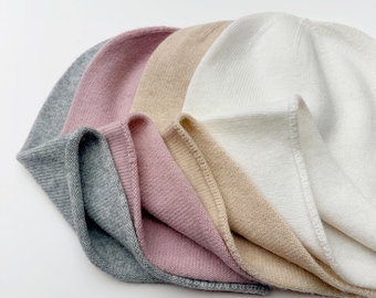 FLASH Sale Light Cashmere beanie with rolled hem | 8 Colors | Women’s knitwear | Fleur d'Eve by Econica