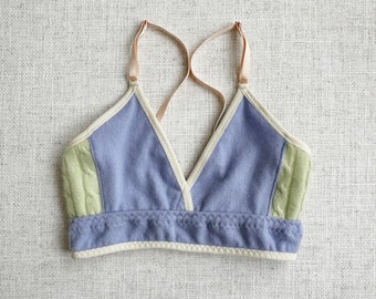 Long 100% Cashmere bra top Women's Small/Medium | Ready to ship cashmere lingerie | Fleur d'Eve by Econica