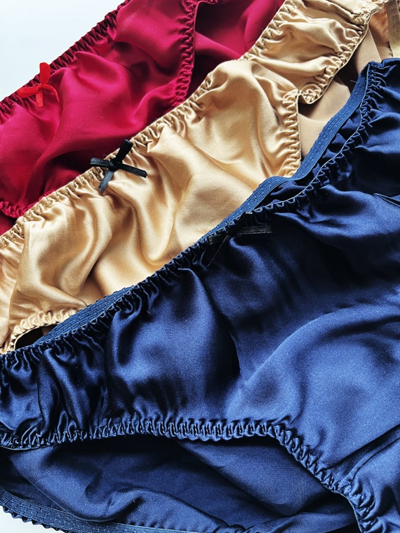 Satin Bikini Panties, 100% Silk Panties for Women (4  