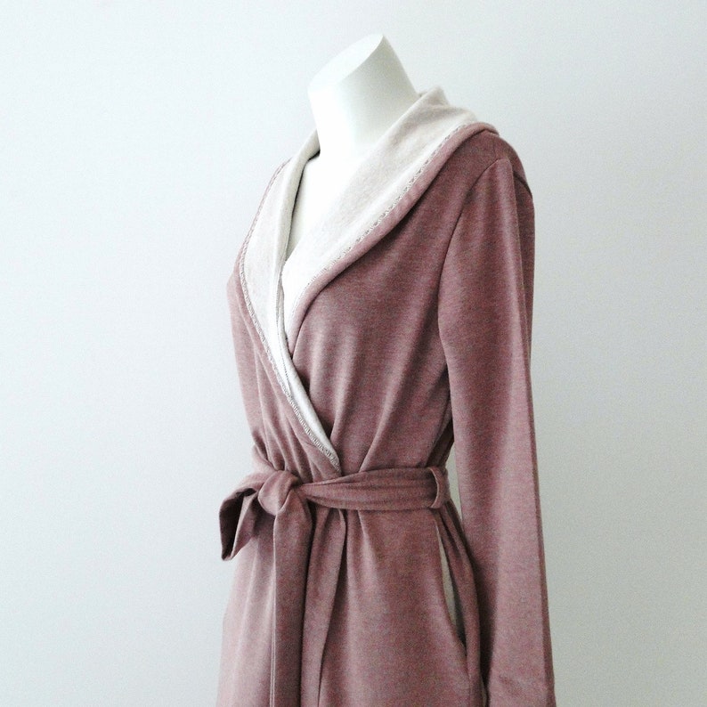Womens long robe organic cotton bamboo fleece robe extra Etsy