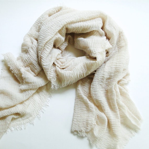 cream cotton scarf