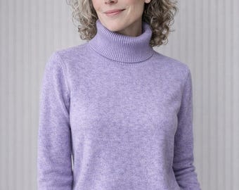 Pull à col roulé en laine mérinos : Tricots fins pour femmes