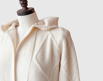 Long Wool  Cardigan | Knitted BOHO Cardigan with a hood