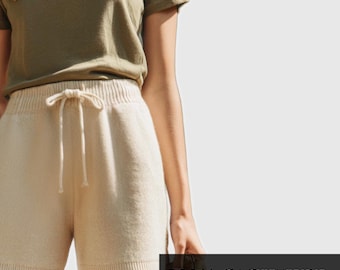FLASH SALE Cashmere Knit Shorts: Women's Winter Loungewear - Fleur d'Eve