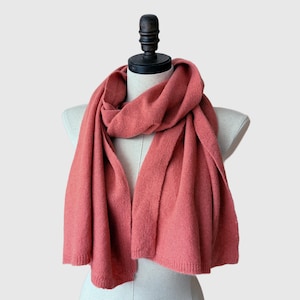 Hand-hemmed Long Pure Cashmere Scarf  Wrap | 100% Cashmere knit shawl | Fleur d'Eve by Econica