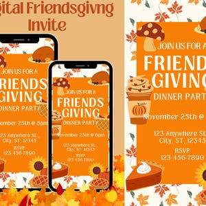 Friendsgiving Digital Invite, Friendsgiving, Digital Invitation, Thanksgiving, Fall, Friendsgiving Invite, Friendsgiving Evite
