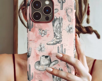 Western Cowgirl iPhone 16 Case, Galaxy S24 Case, Cowboy Phone Case, Cowgirl Phone Case, Vintage Protective Phone Cover iPhone Max Pro Trendy