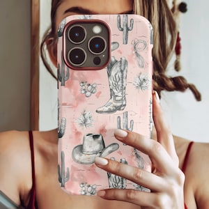 Western Phone Case 16 Pro Case Magnetic Phone Case Cowgirl Aesthetic Cactus Phone Case iPhone 15 Pro Max Case Magnetic Shockproof Case