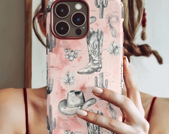 Western Phone Case 16 Pro Case Magnetic Phone Case Cowgirl Aesthetic Cactus Phone Case iPhone 15 Pro Max Case Magnetic Shockproof Case