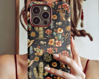 Western Phone Case, Floral iPhone 16 Plus Pro Max Case, Cowgirl Phone Case Tough Protevtive Phone Cover, Trendy Phone Case, Cowboy Boot