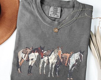 Vingate Rodeo Shirt, Western Style Shirt, Retro Cowboy Shirt, Horse Lover Gift, Comfort Colors, Retro Rodeo Shirt  Western Graphic Tee