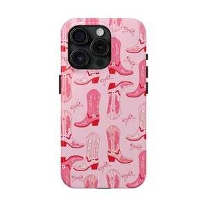 Pink Coquette iPhone Case, Preppy Pink Bow iPhone 16 15 Pro Max Cowgirl Boot Phone Case Western iPhone Case, Soft Girl, Trendy iPhone Case image 7
