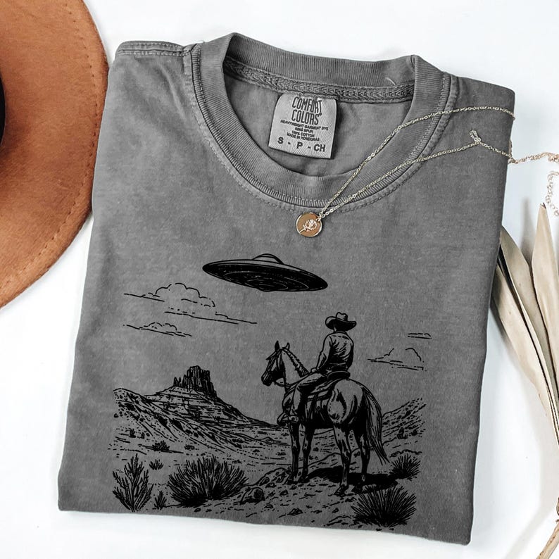 Husky Cowboy Ink Space Cowboy UFO T-Shirt