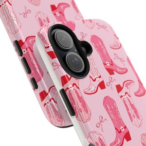 Pink Coquette iPhone Case, Preppy Pink Bow iPhone 16 15 Pro Max Cowgirl Boot Phone Case Western iPhone Case, Soft Girl, Trendy iPhone Case image 8