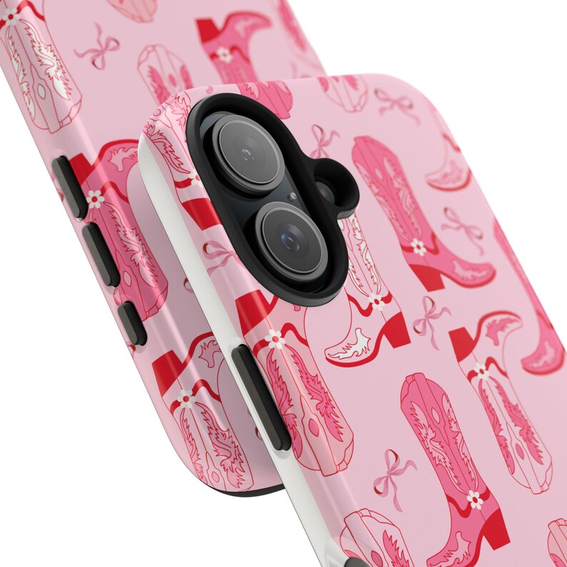 Pink Coquette iPhone Case, Preppy Pink Bow iPhone 16 15 Pro Max Cowgirl Boot Phone Case Western iPhone Case, Soft Girl, Trendy iPhone Case image 8