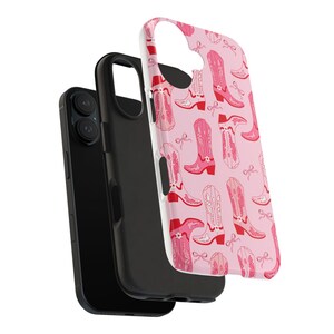 Pink Coquette iPhone Case, Preppy Pink Bow iPhone 16 15 Pro Max Cowgirl Boot Phone Case Western iPhone Case, Soft Girl, Trendy iPhone Case image 10