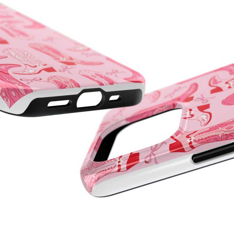 Pink Coquette iPhone Case, Preppy Pink Bow iPhone 16 15 Pro Max Cowgirl Boot Phone Case Western iPhone Case, Soft Girl, Trendy iPhone Case image 9