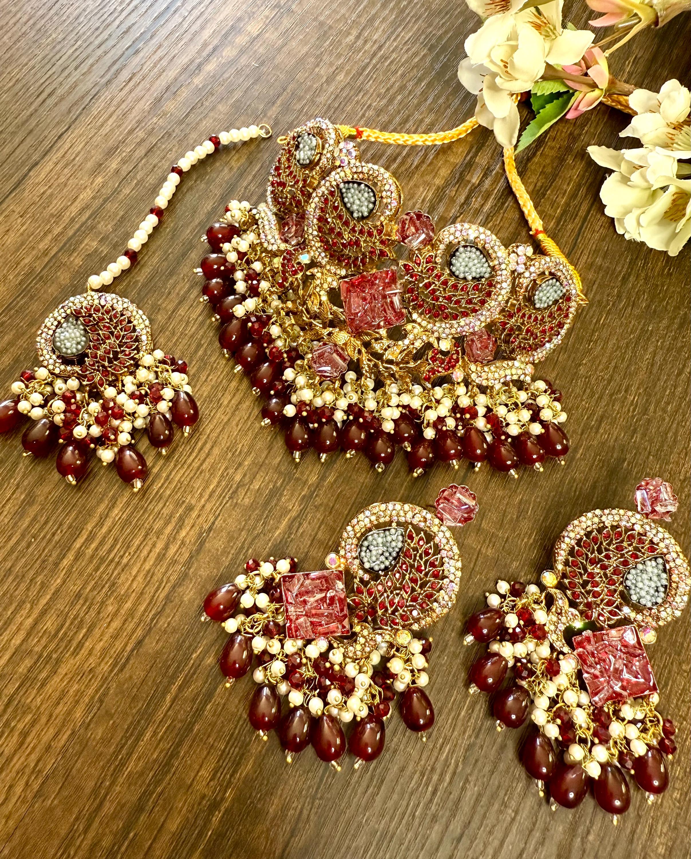 Pakistani Indian Jewelry Turkish Choker Set, Bridal Jewelry