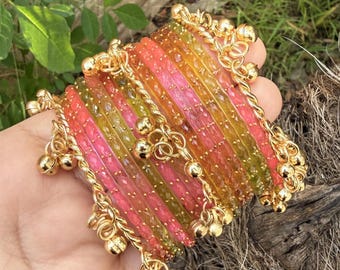 Raindrop glass bangles, Kashmiri bangles, ghungru bangles (1 dozen) Indian bangles, Pakistani bangles, Eid bangles, Indian Jewelry Eid gift.