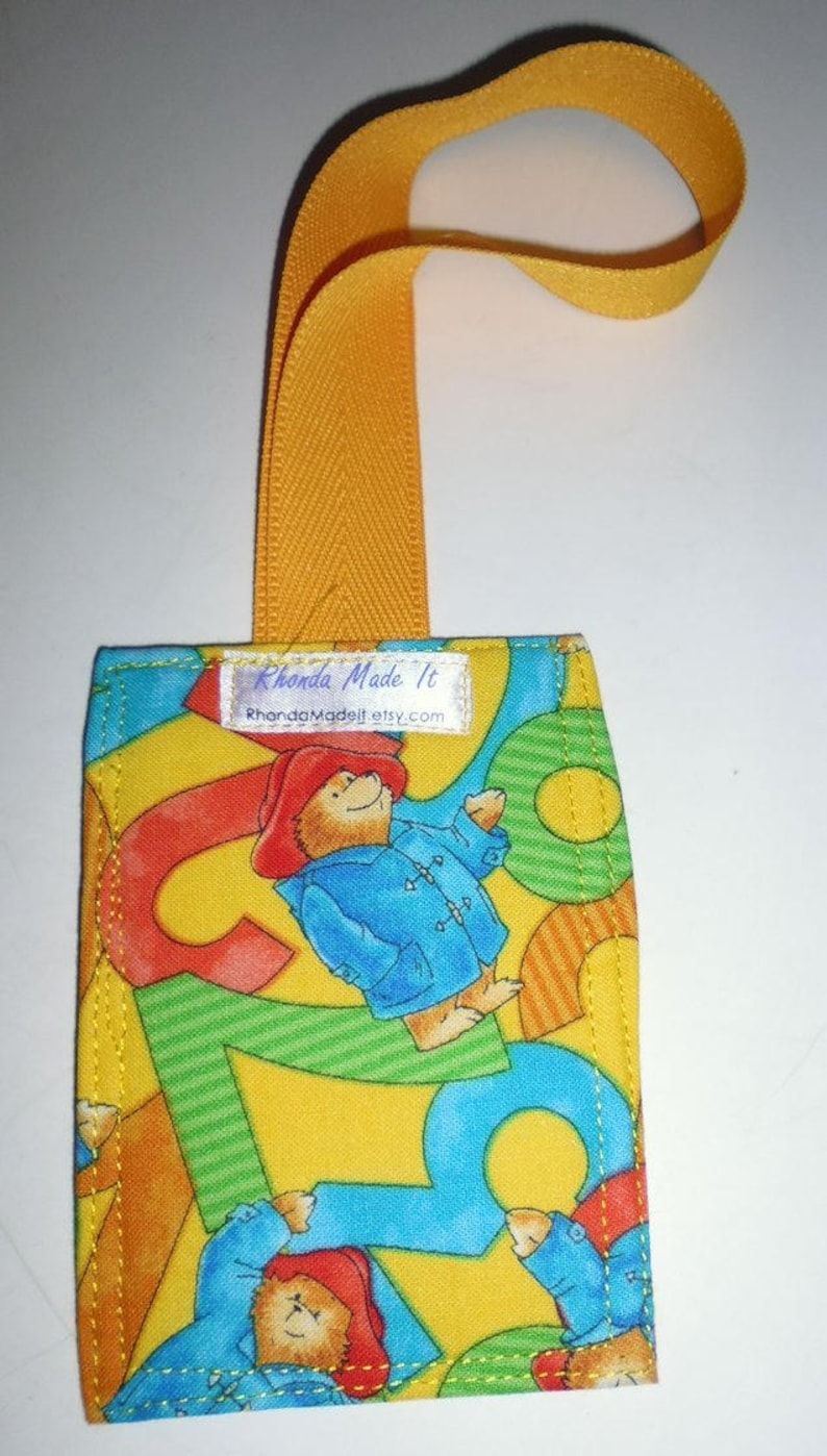 Paddington Bear and Numbers Luggage Tag With Gold Strap - Etsy