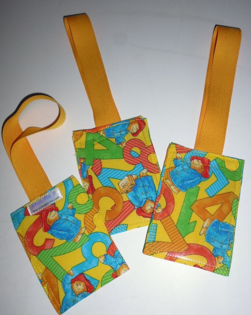 Paddington Bear and Numbers Luggage Tag With Gold Strap - Etsy
