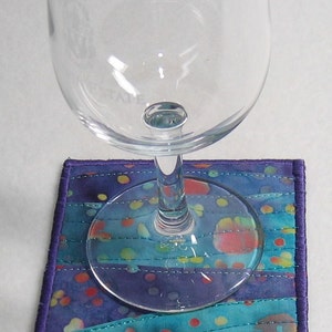 Blue waves fabric coasters - set of four