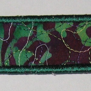 Purple and green batik bookmark dark green trim image 4