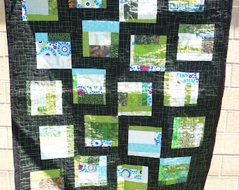 Green and black crib or lap quilt