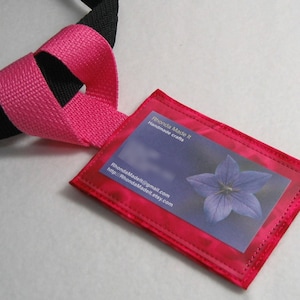 Deep pink luggage tag