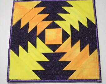 Yellow and purple plate mat