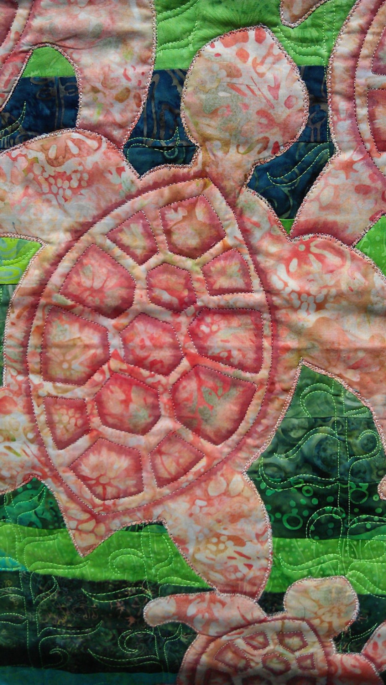 Turtle Art Quilt Wall Hanging Etsy