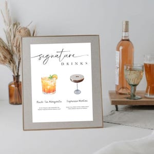 Znak Signature Drinks - Dostosowywalne cyfrowe menu drinków weselnych