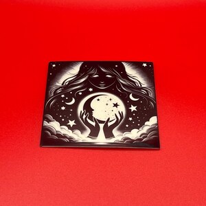 Moon Power, Witch Sticker - Waterproof Glossy Vinyl