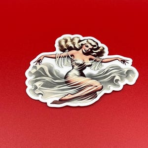 2&quot; Pin Up Girl Halloween Stickers - Waterproof Glossy Vinyl
