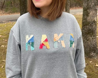 Custom Quilted Patchwork Word Sweatshirt