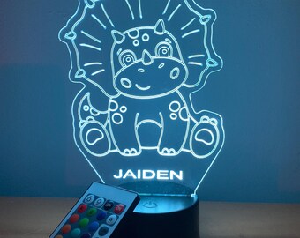 Triceratops Dinosaurier LED personalisierte Lampe