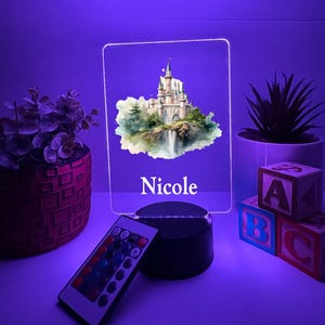 Princess Castle Personalized LED Night Light Up Room Décor, Girls Princess Theme