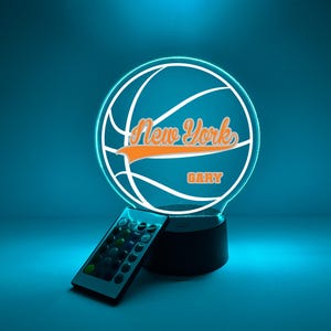 Led-nachtlampje basketbal New York: gepersonaliseerde ventilatorlamp
