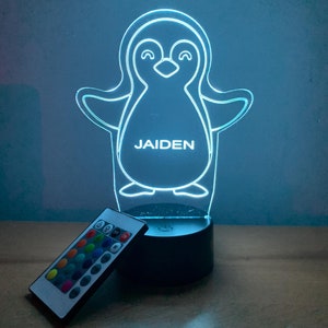 Penguin LED Personalized Lamp