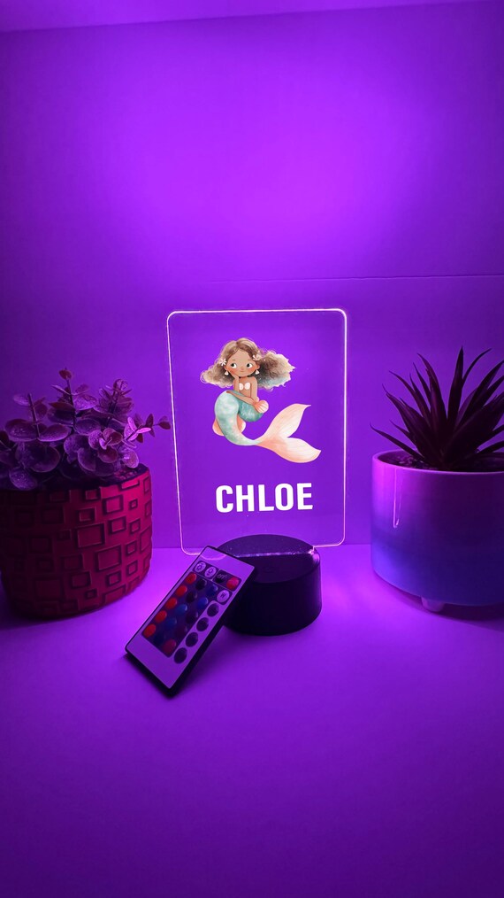 Mermaid Nachtlicht LED Personalisierte 16 Farboptionen, Geschenk,  Herzstck, Magische Prinzessin Mdchen Raum Dekor - Etsy.de